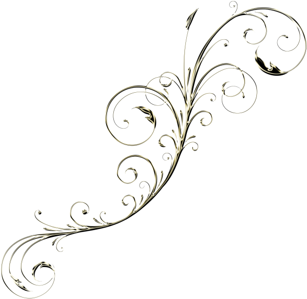 Golden Floral Decor - Line Art Clipart (866x650), Png Download