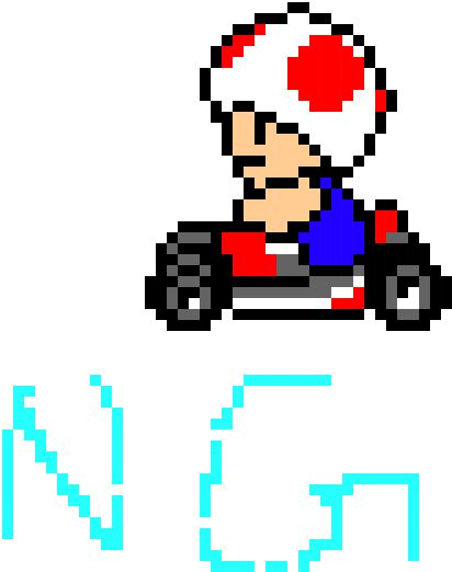 Toad Mario Kart - Toad Pixel Art Minecraft Clipart (670x670), Png Download