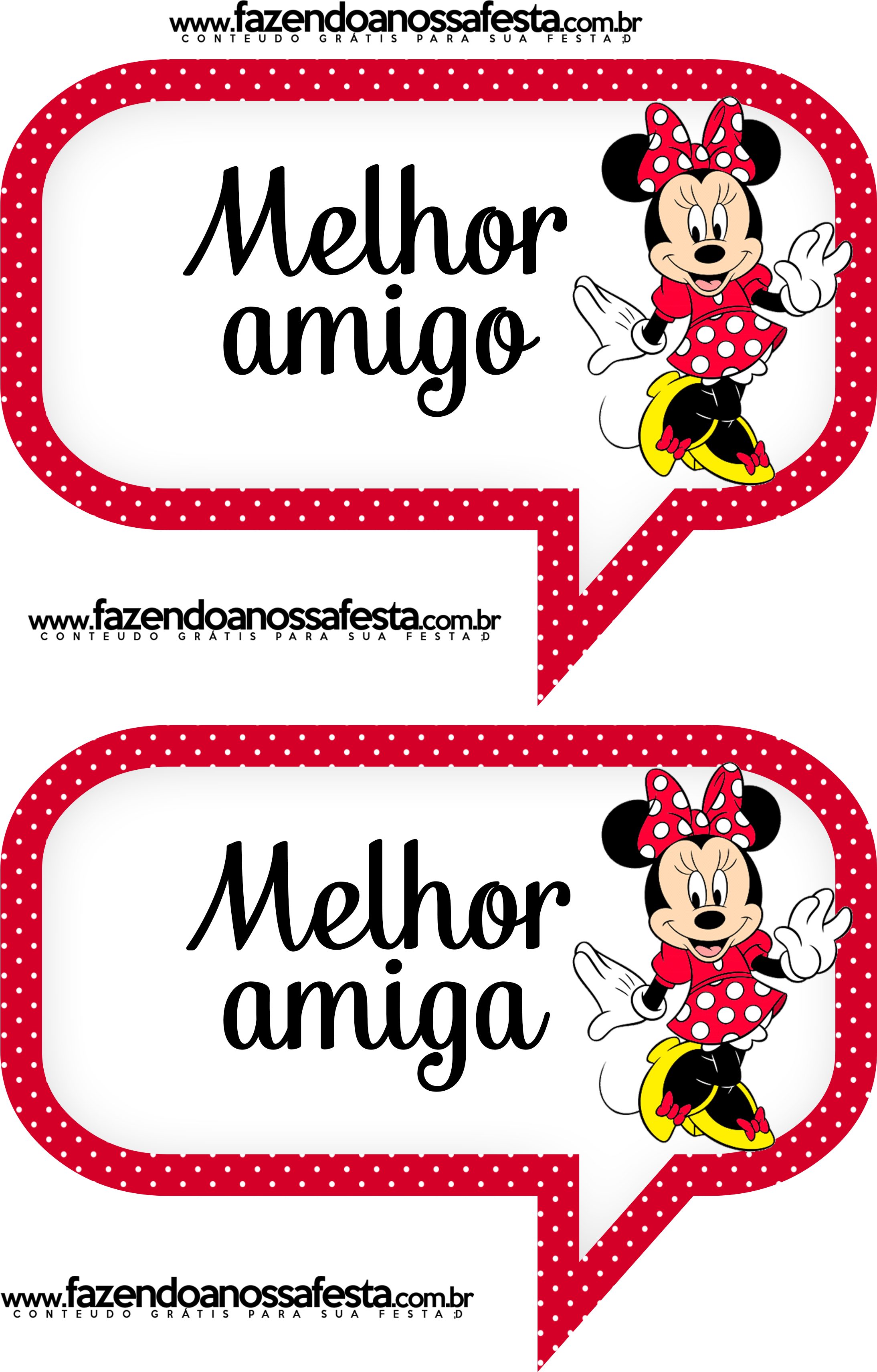 Plaquinhas Divertidas Da Minnie Vermelha - Plaquinha De Aniversario Minnie Clipart (2480x3508), Png Download