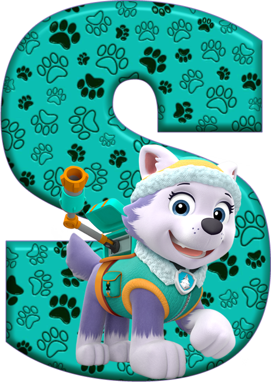 *✿**✿*s*✿**✿*de Alfabeto Decorativo - Alphabet Paw Patrol Everest Clipart (544x765), Png Download