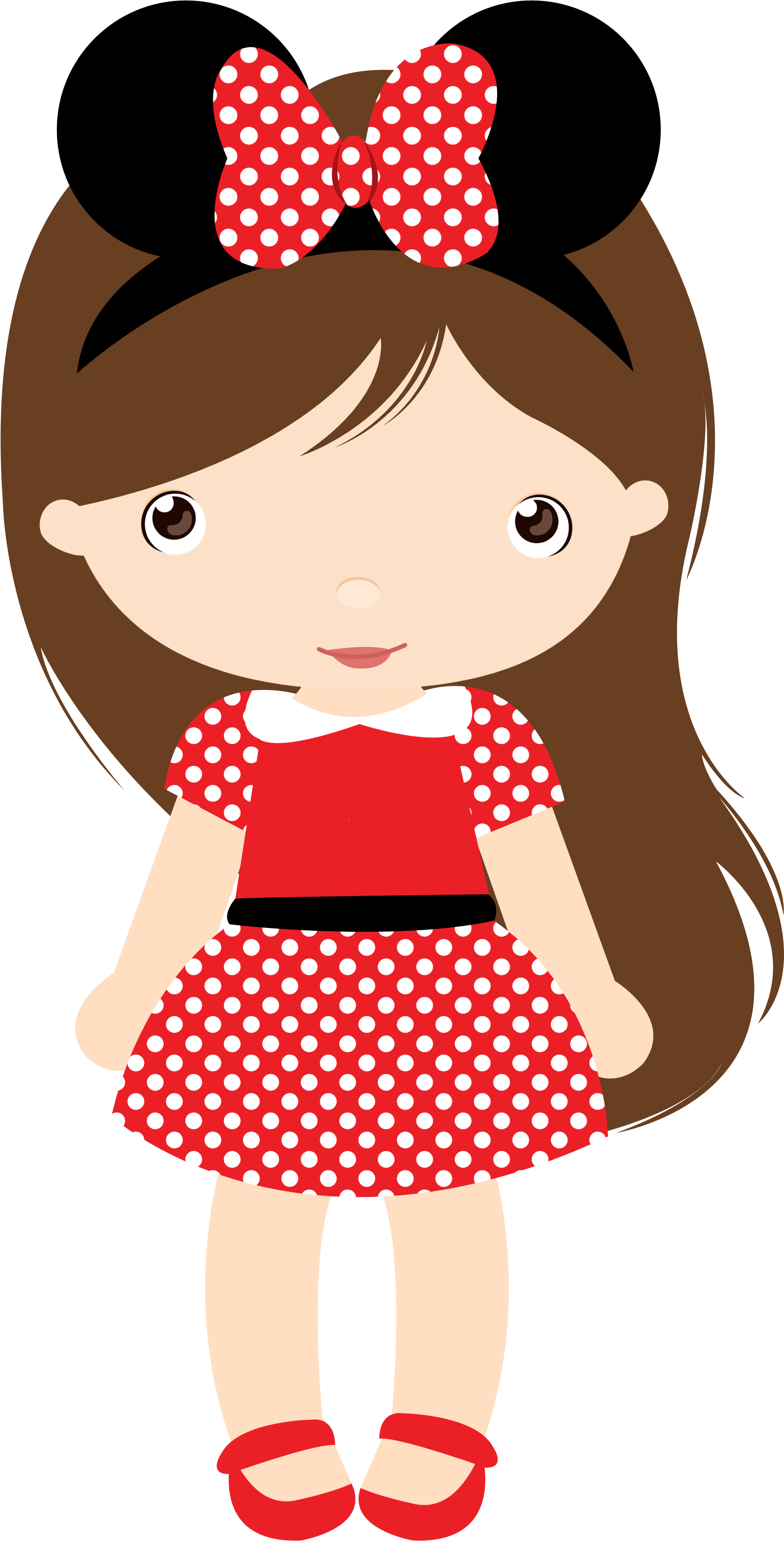 Girly Clipart Heart - Clipart Of Dolls Png Minnie Mouse Transparent Png (2216x3536), Png Download
