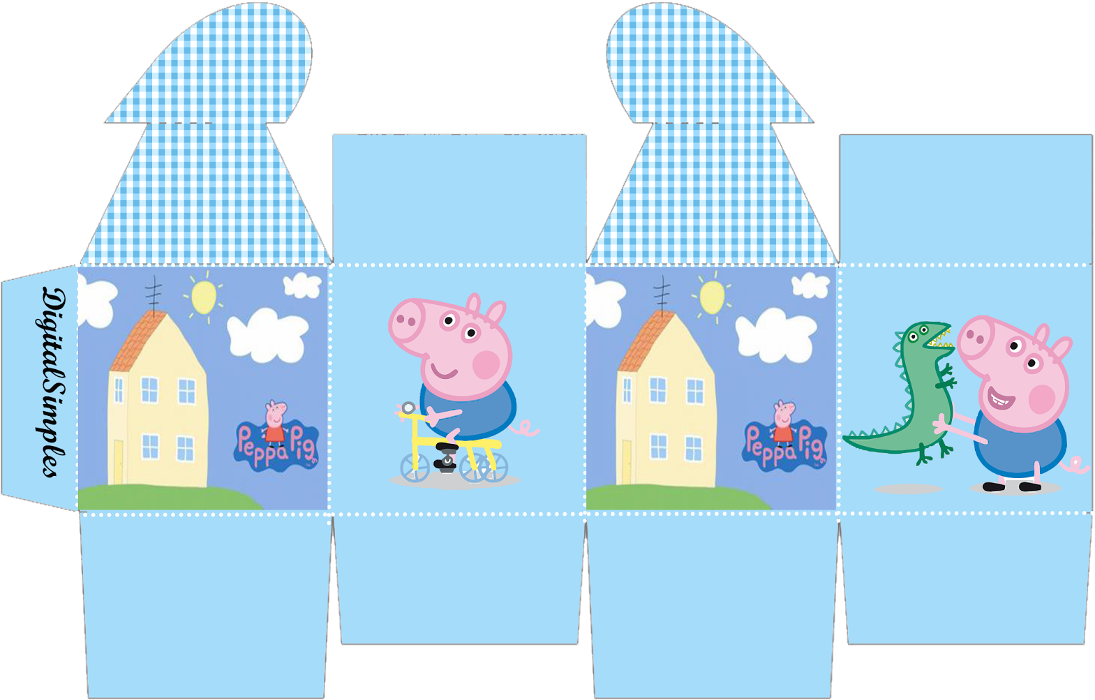 Clipart Houses Peppa Pig - Caixa Milk George Pig Para Imprimir - Png Download (1600x1131), Png Download