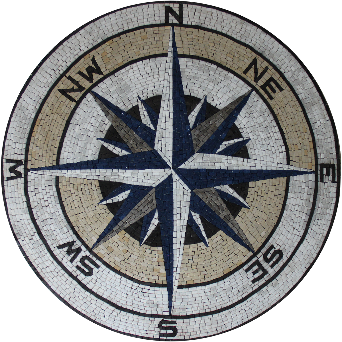 Compass Marble Medallion Wall & Floor Mosaic - Mosaic Clipart (1200x1200), Png Download
