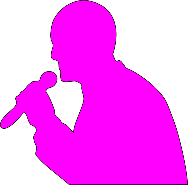 Man Addresssing Microphone Mic Cordless Pink - Microphone Clip Art - Png Download (732x720), Png Download