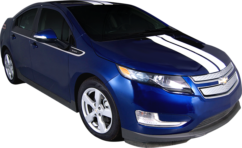 2011-2015 Chevy Volt Rally Vinyl Graphic Decal Stripe - Chevy Volt Racing Stripes Clipart (820x501), Png Download