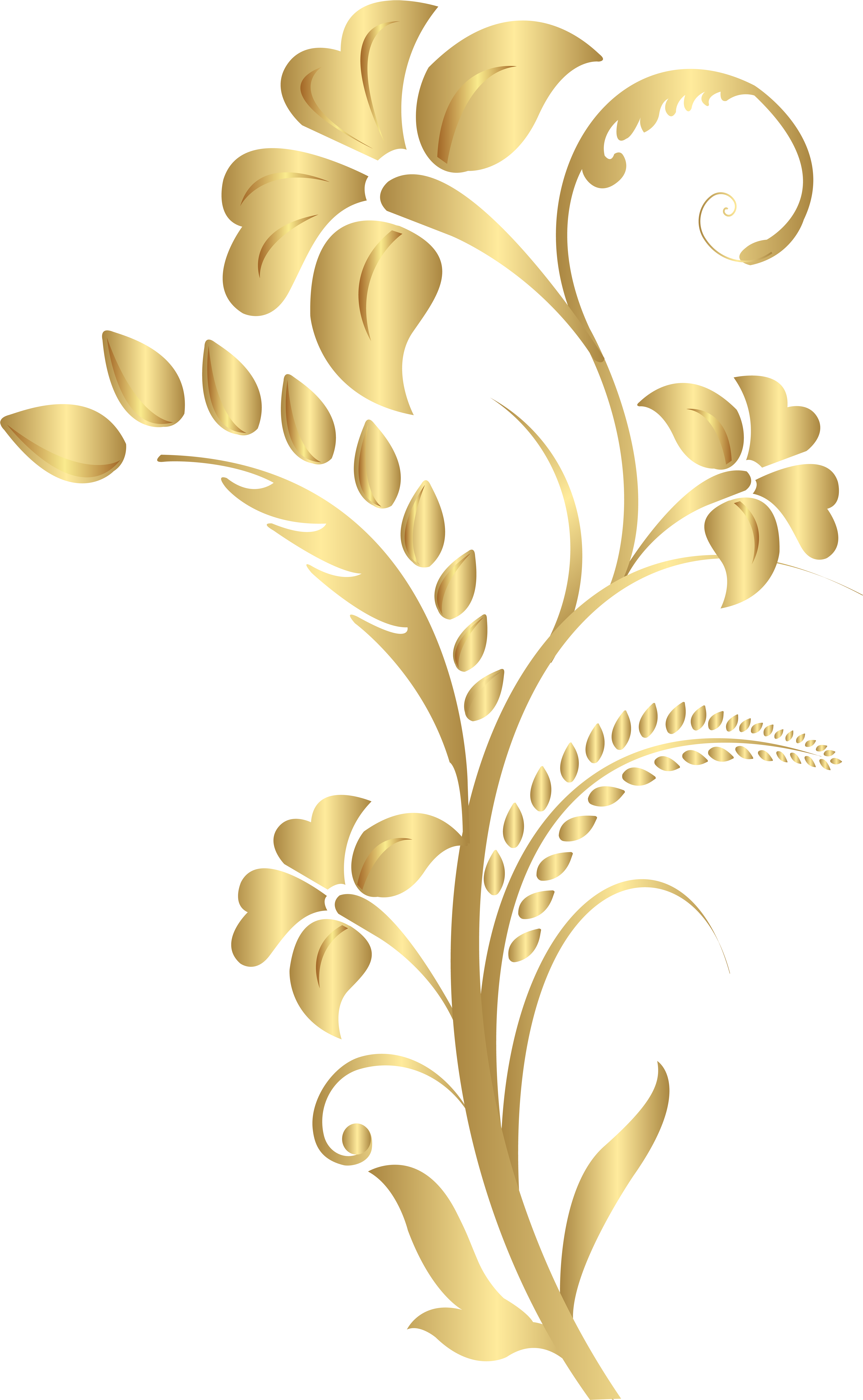 Floral Element Gold Png Clip Art Image - Wallpaper Transparent Png (5031x8000), Png Download