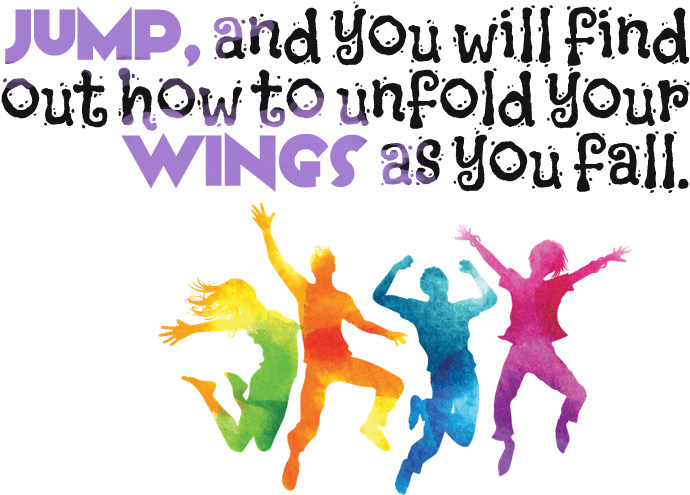 Courage Quotes Png Picture - People Jump Png Clipart (750x519), Png Download