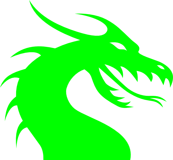 How To Set Use Green Dragon Svg Vector - Neon Green Dragon Head Clipart (600x556), Png Download