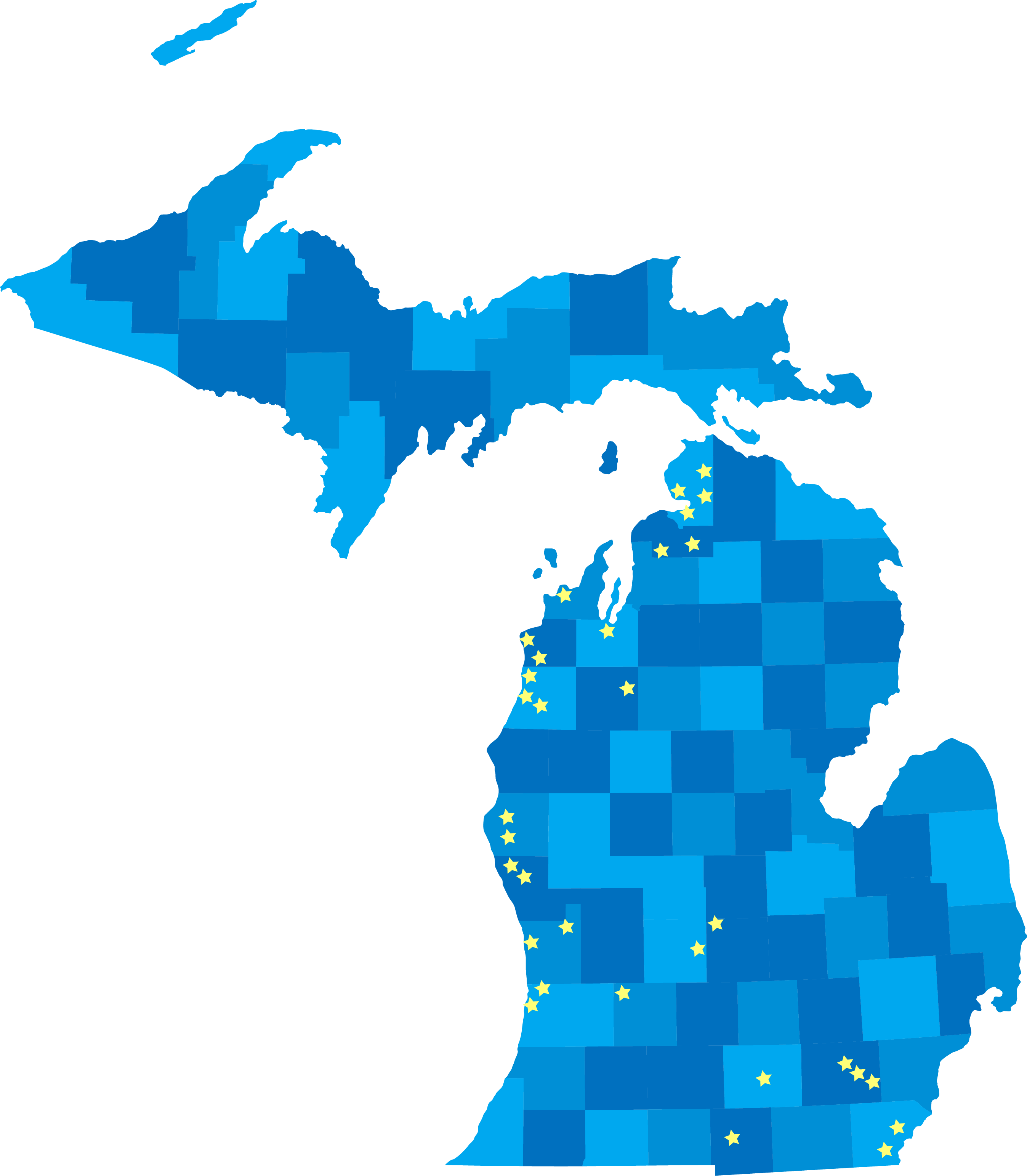 201810cents - Michigan Congressional Districts Map 2016 Clipart (2695x3086), Png Download