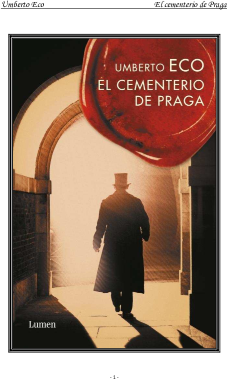 Pdf - Cementerio De Praga Clipart (595x842), Png Download