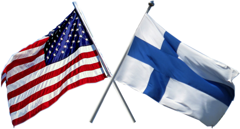 Crossed Flags - Finnish And Us Flags Clipart (900x600), Png Download