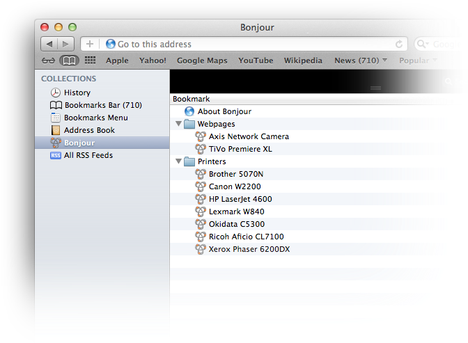 Safari Bonjour Bookmarks Clipart (800x500), Png Download