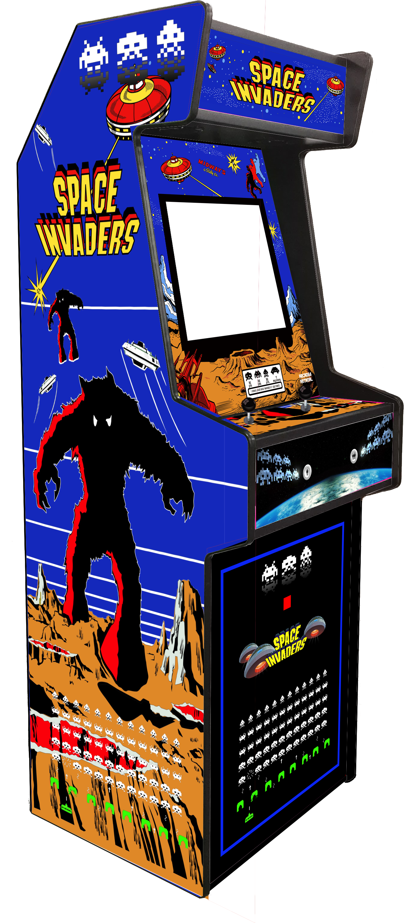 Retroone Edici N - Space Invaders Dx Arcade Cabinet Clipart (1399x3098), Png Download