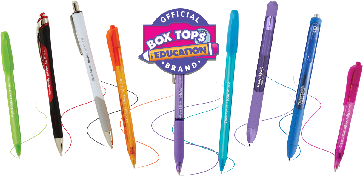 Paper Mate Pens And Box Tops Clipart (1226x607), Png Download