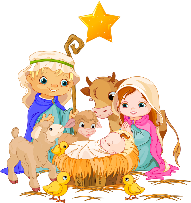 Outdoor Drawing Scene - Christmas Nativity Scene Clipart Free - Png Download (764x800), Png Download