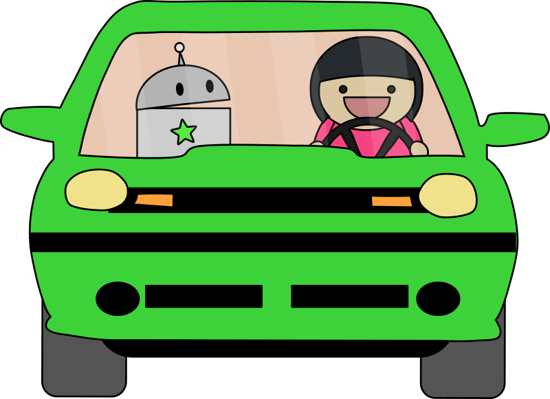 Girl Drives Green Car Clipart - Png Download (800x581), Png Download