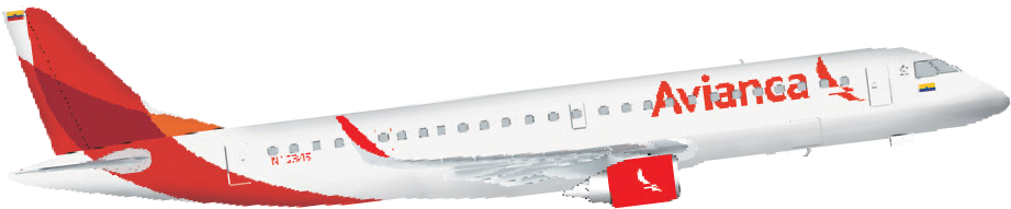 190 - Avianca Airplane Png Clipart (1000x443), Png Download