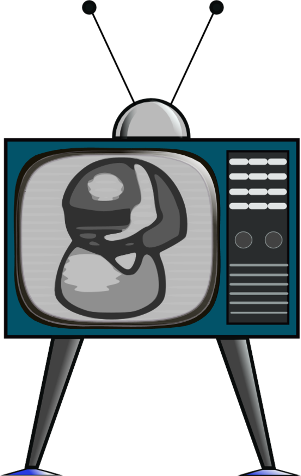 Television Tv Old Antenna Black And White - Television Clipart (600x947), Png Download