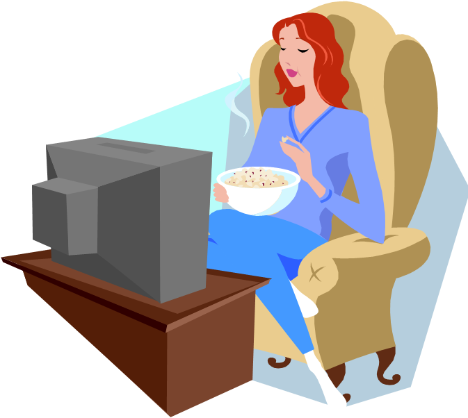Clipart Tv Verb - Girl Watching Tv Png Transparent Png (673x611), Png Download