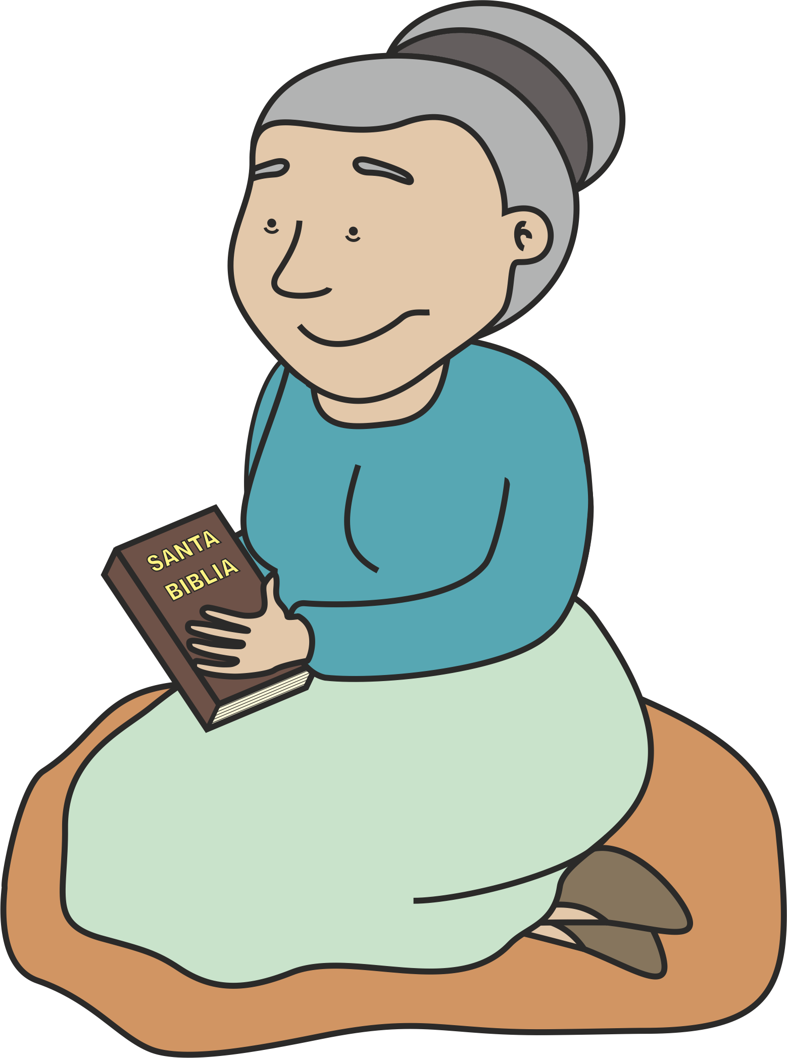 Abuelita Bibliaco - Abuela Orando Animado Clipart (1558x2094), Png Download