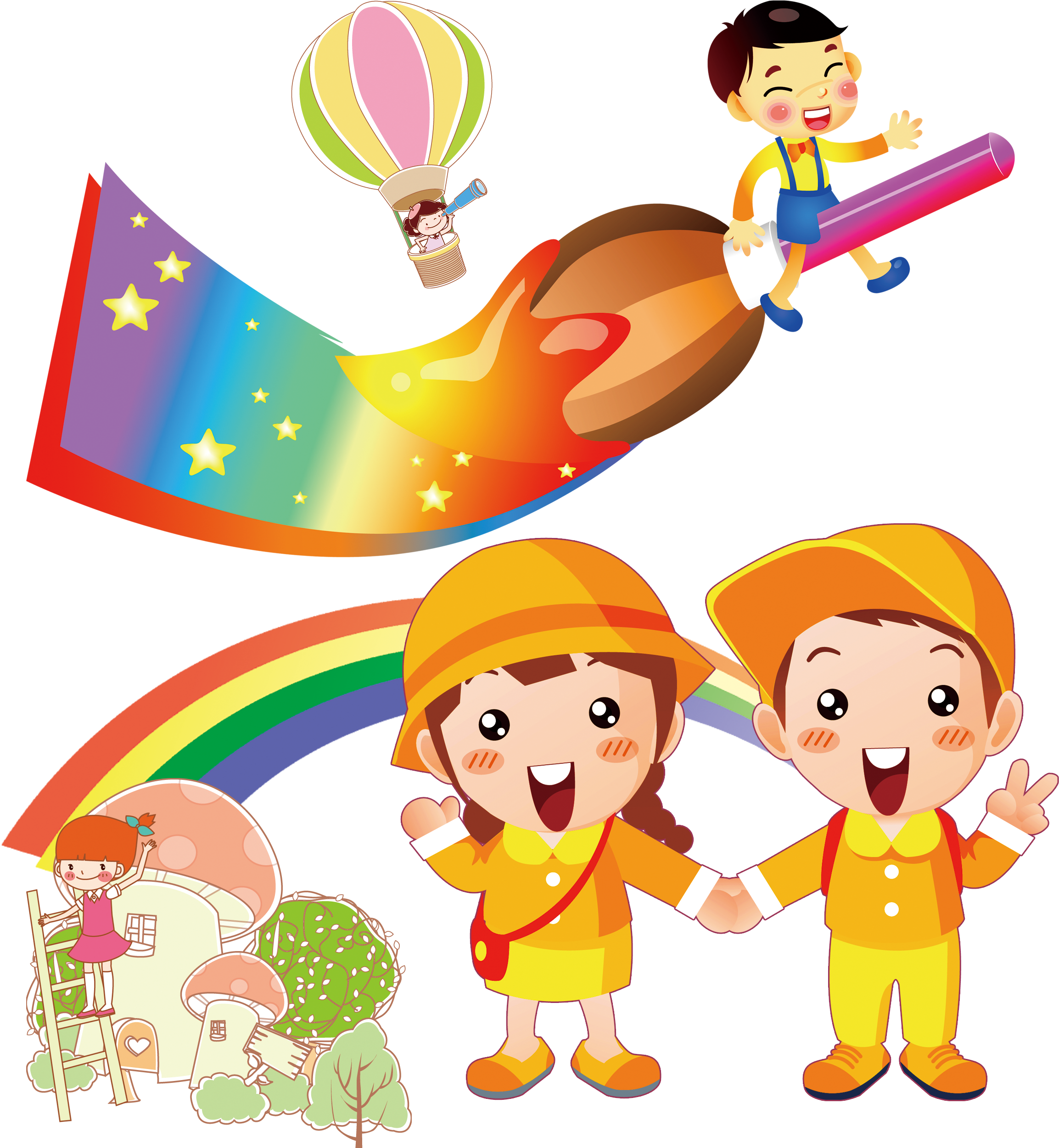 Svg Free Download Cartoon Kindergarten School Children - Drawing Brush Clipart Png Transparent Png (2500x2500), Png Download