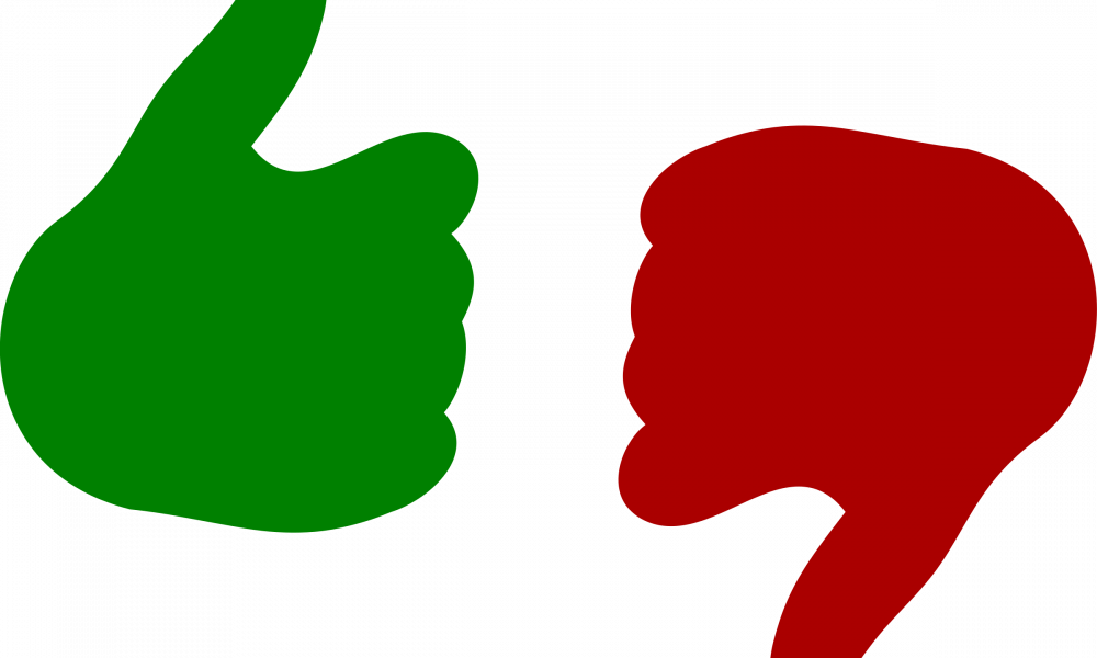 Thumbs Up And Down Icon Png Clipart (1000x600), Png Download
