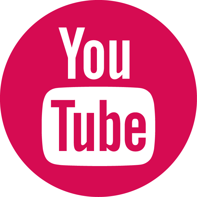 Youtube Rss Facebook Twitter - Icone Youtube Rosa Png Clipart (681x681), Png Download