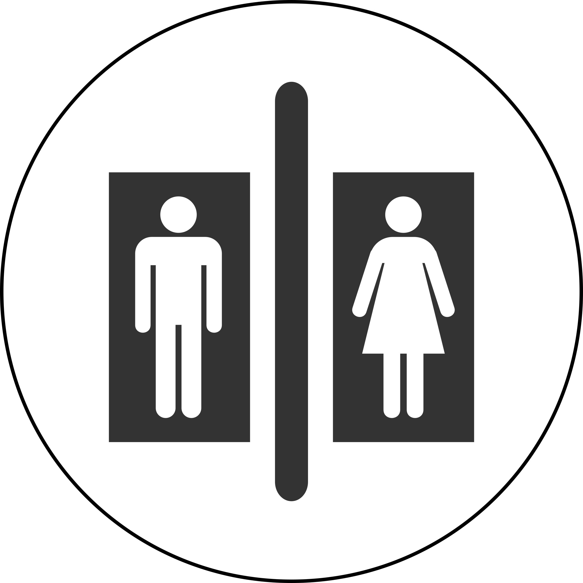 This Free Icons Png Design Of Toilet Pictogram - Men And Women Equality Posters Clipart (2400x2400), Png Download