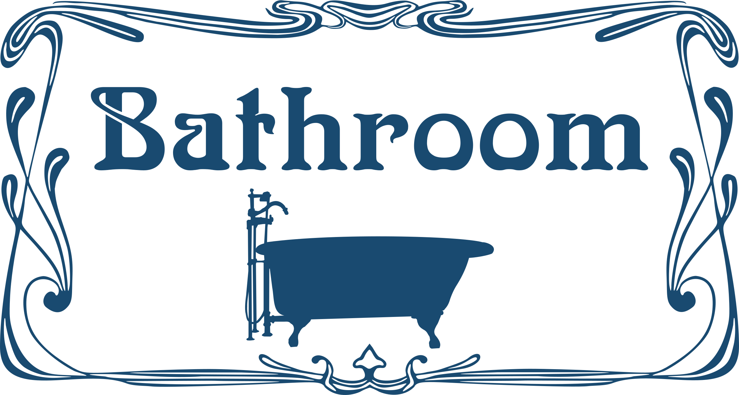 Clip Art Bathroom Sign - Png Download (2400x1285), Png Download