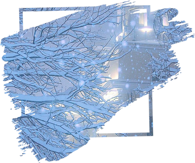 Frame Frames Background Kpop Blue Winter Clipart (792x664), Png Download