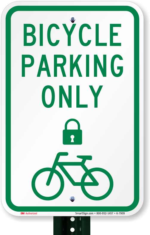 Bicycle Parking Only Signs With Lock Symbol - Sign Clipart (800x800), Png Download