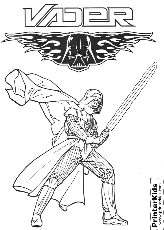Coloring Page Preview - Star Wars Darth Vader Coloring Pages Clipart (567x794), Png Download