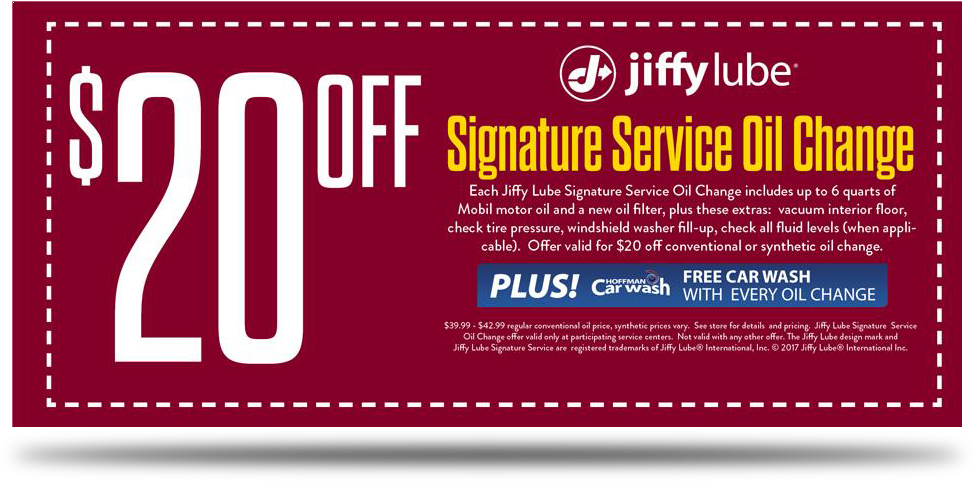 20$ Off Oil Change Coupon - Jiffy Lube Coupons 2011 Clipart (975x482), Png Download