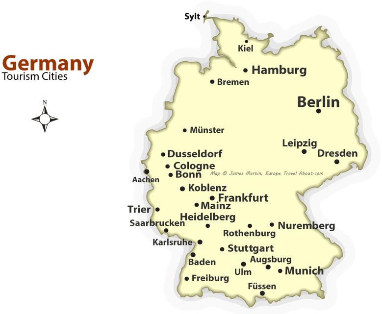 Map Of German German Cities Map Best Places To Visit - German Cities On Map Clipart (960x640), Png Download