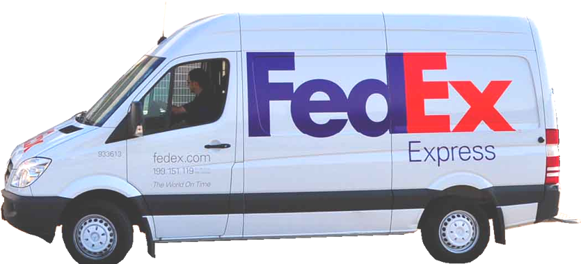 Fedex Express Truck - Fedex Panda Express 777 Clipart (850x388), Png Download