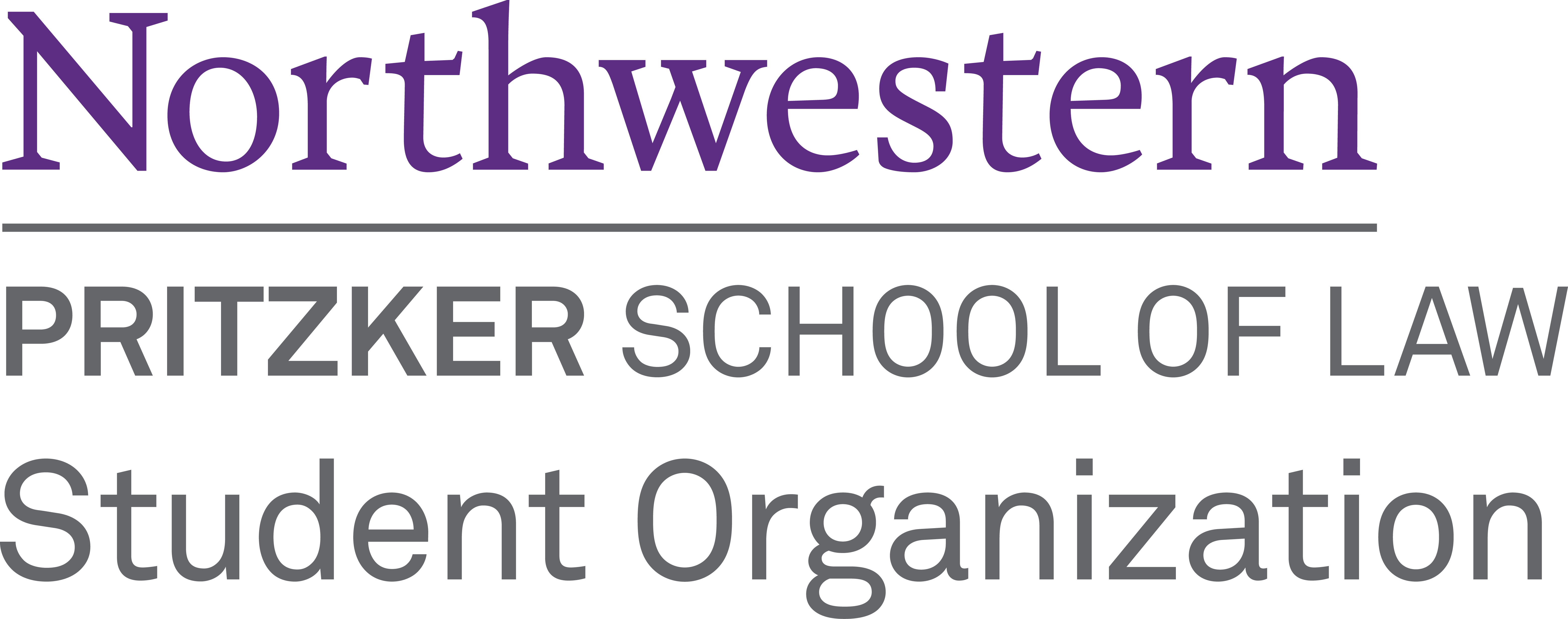 Two Color For Print Student Org Logo - Northwestern University Law School Logo Clipart (6250x2466), Png Download