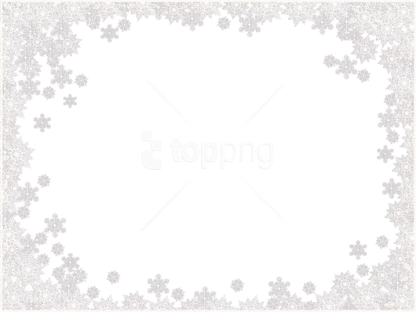 Free Png White Border Frame Png - White Snowflakes Frame Png Clipart (850x638), Png Download