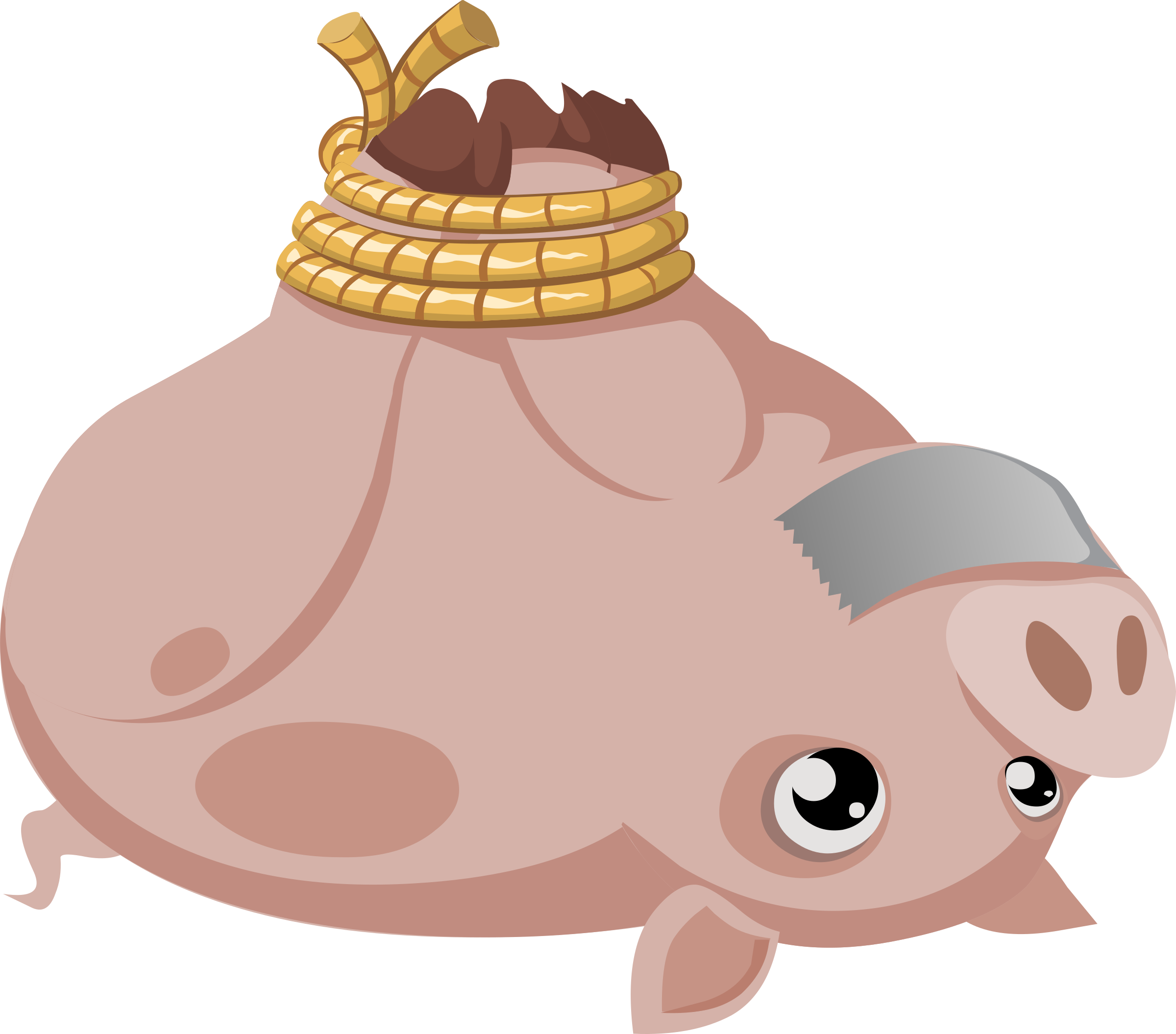 This Free Icons Png Design Of Misc Hogtied Piggy - Hog Tied Pig Clipart (2400x2111), Png Download