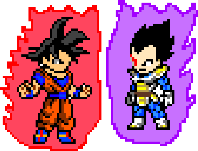 Dragon Ball Z - Goku Pixel Art Clipart (980x660), Png Download