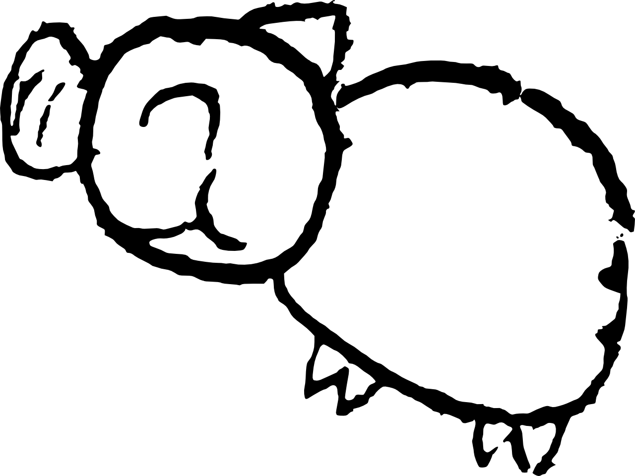 2k Piggy Web Black 10 Apr 2011 Clipart (1280x960), Png Download