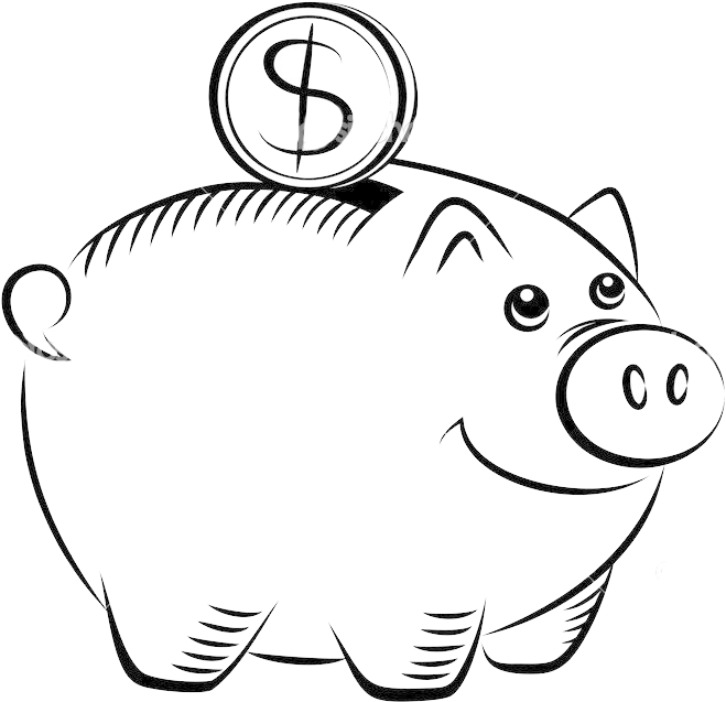 Bank Drawing Piggy - Piggy Bank Clipart (698x670), Png Download