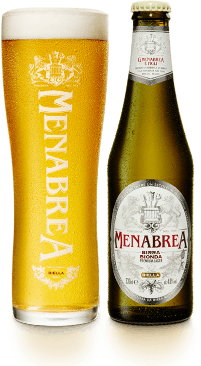 Bottle Of Menabrea Lager - Menabrea Beer Clipart (411x755), Png Download