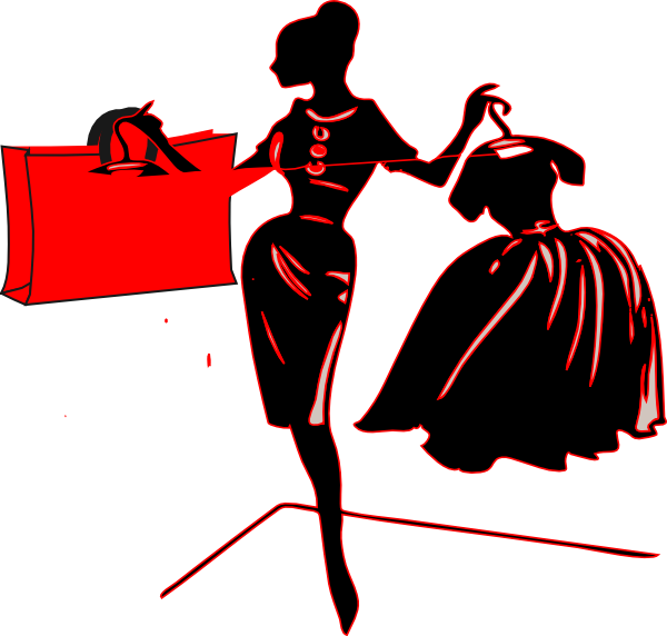 Shopping Transparent Gambar - Fashion Designer Clipart Black And White - Png Download (600x572), Png Download