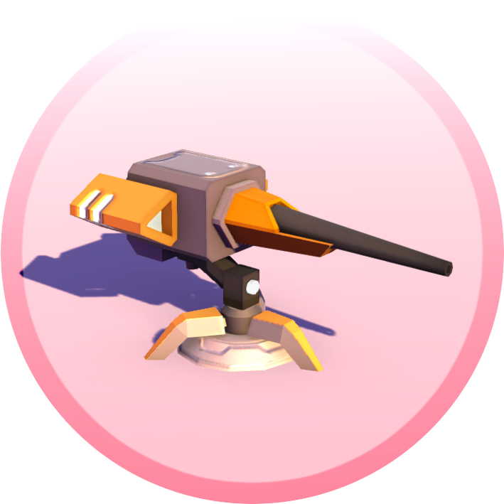 As A Base Turret, This Weapon Fires A Slow But Steady - Unity Cartoon Turret Clipart (709x709), Png Download