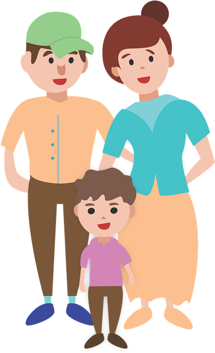 Gambar Keluarga Png - Cartoon Clipart (433x720), Png Download