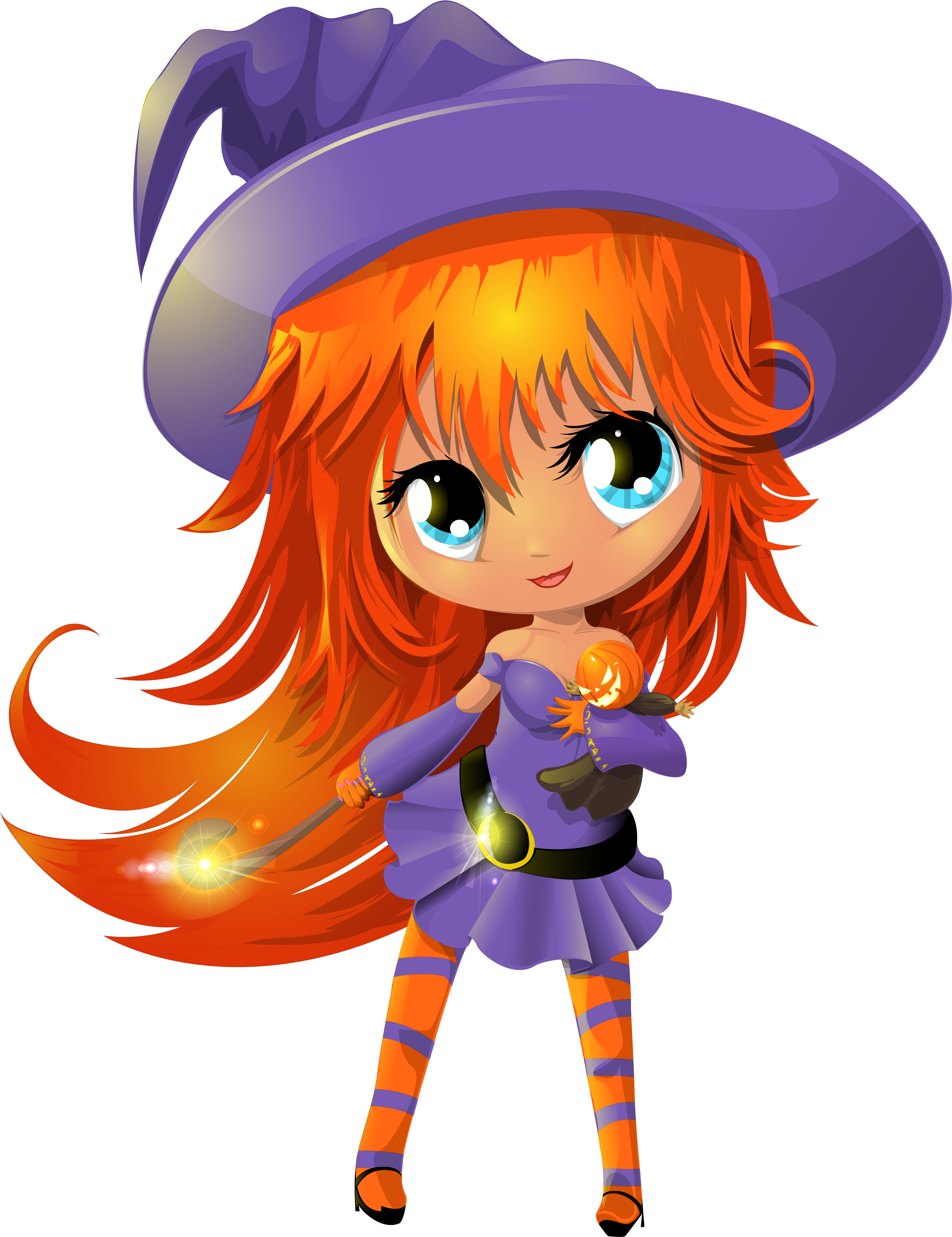 View Full Size - Cute Cartoon Witches Png Clipart (3240x4000), Png Download