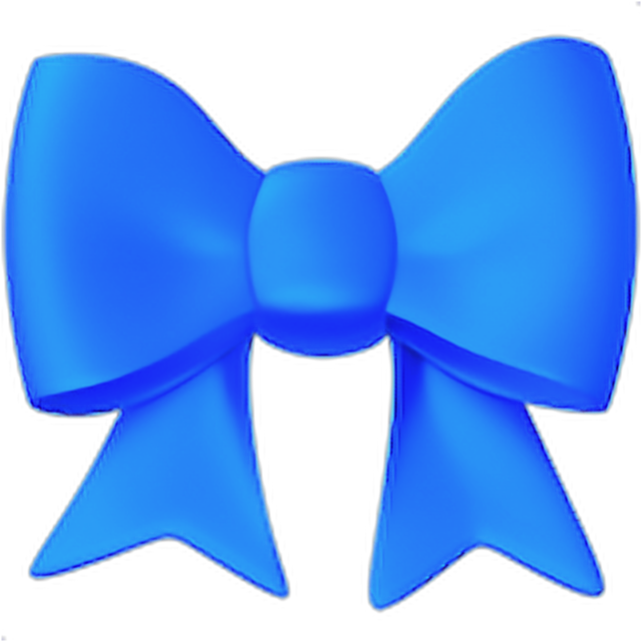 #freetoedit #coloured #blue #bow #emoji #blueemoji - Black Bow Emoji Clipart (768x768), Png Download