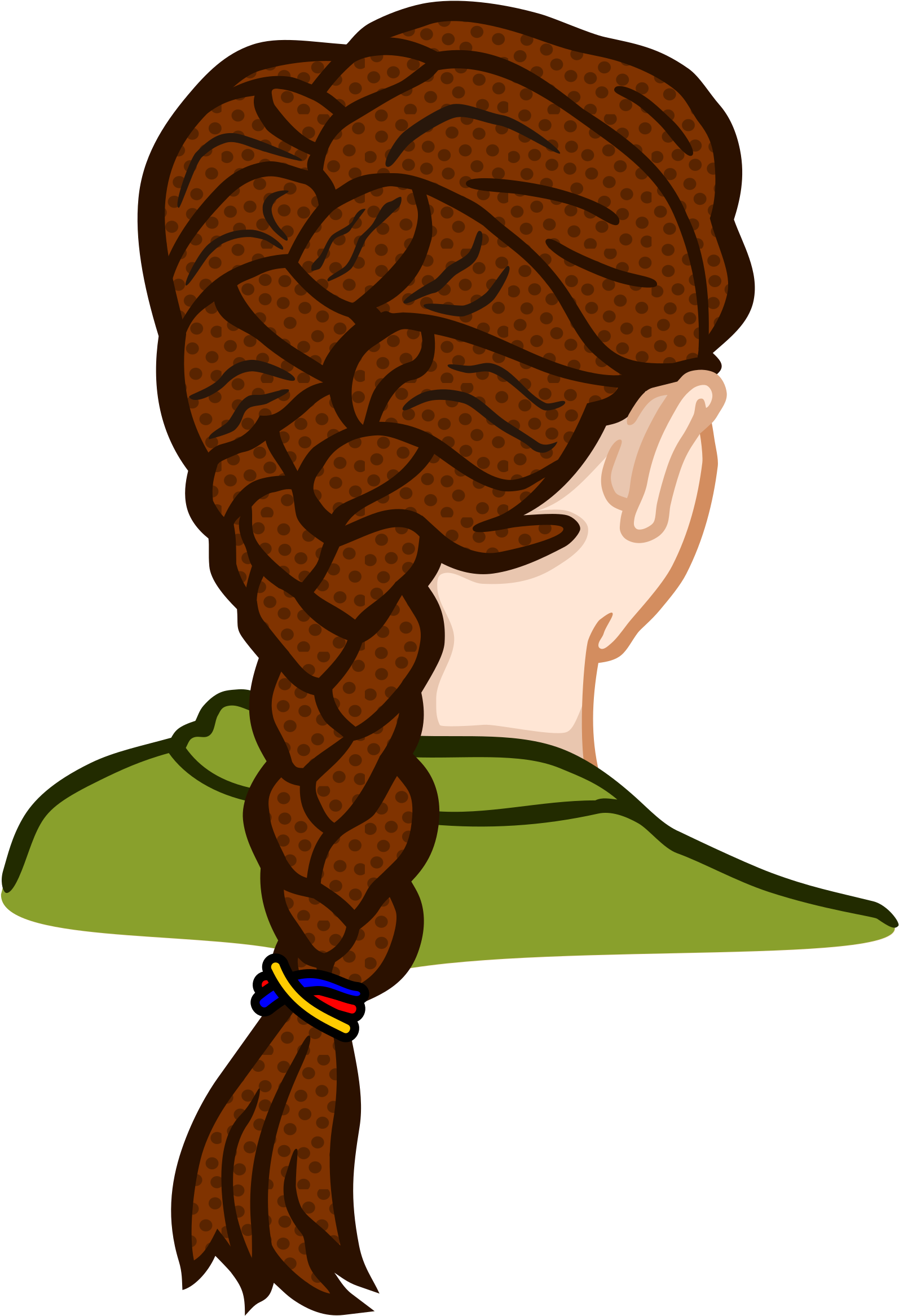 Download French Braid Icons Png Free And Downloads - Cartoon Hair Braid