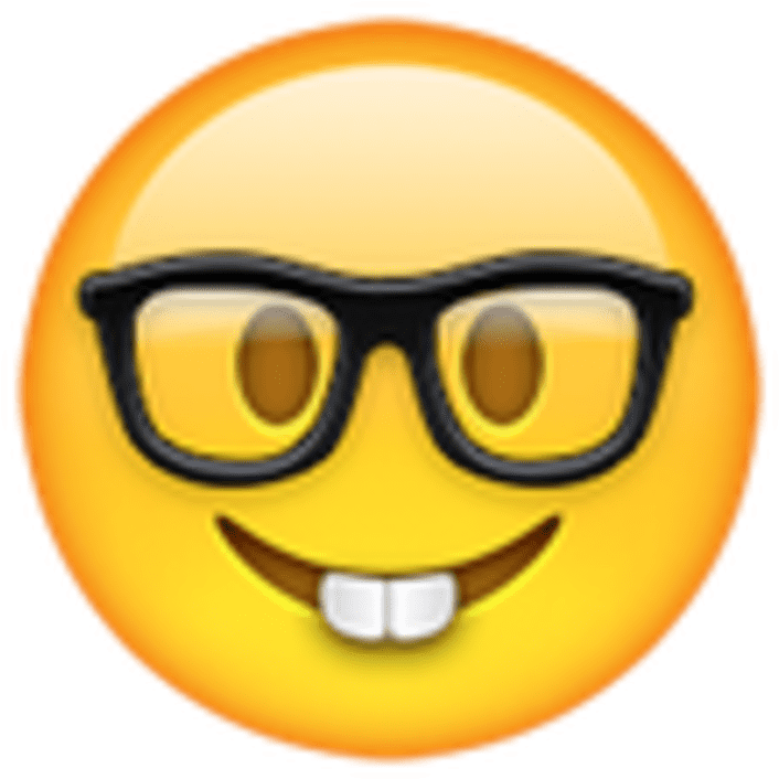 A Nerd Face For When You Do Or Say Something Brilliant - Emoji Geek Clipart (767x767), Png Download