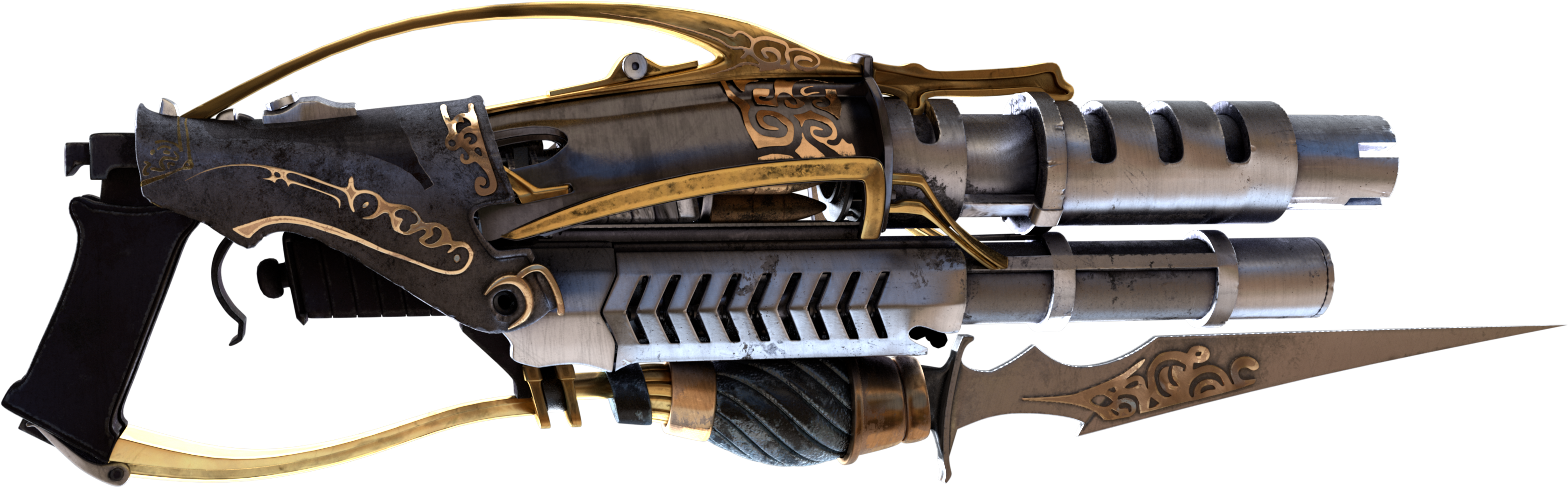 Made With Autodesk Maya 3d Modeling And Animation Software - Png 3d Futuristic Guns Clipart (4000x2249), Png Download